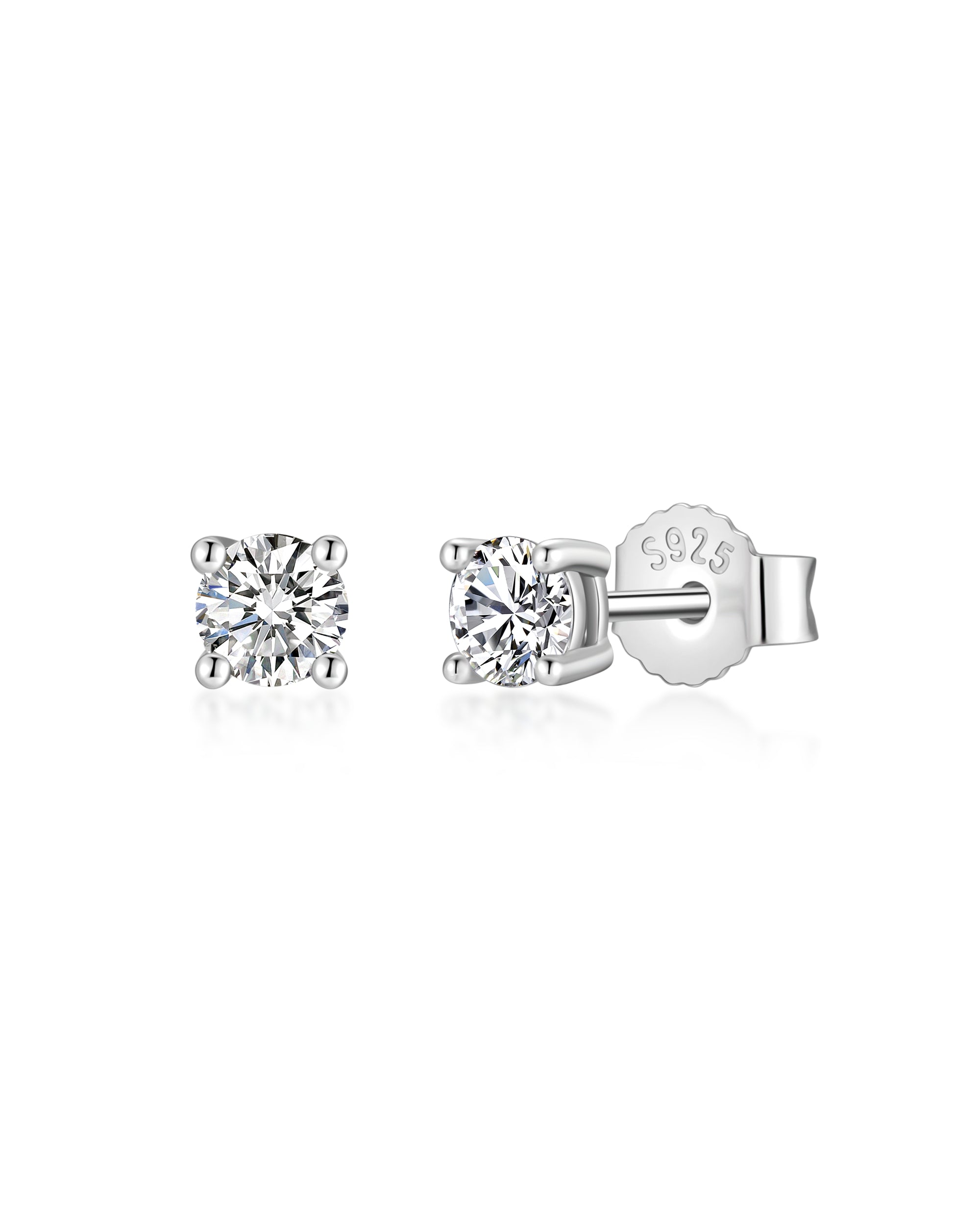 White gold moissanite earrings by Iceman Society
