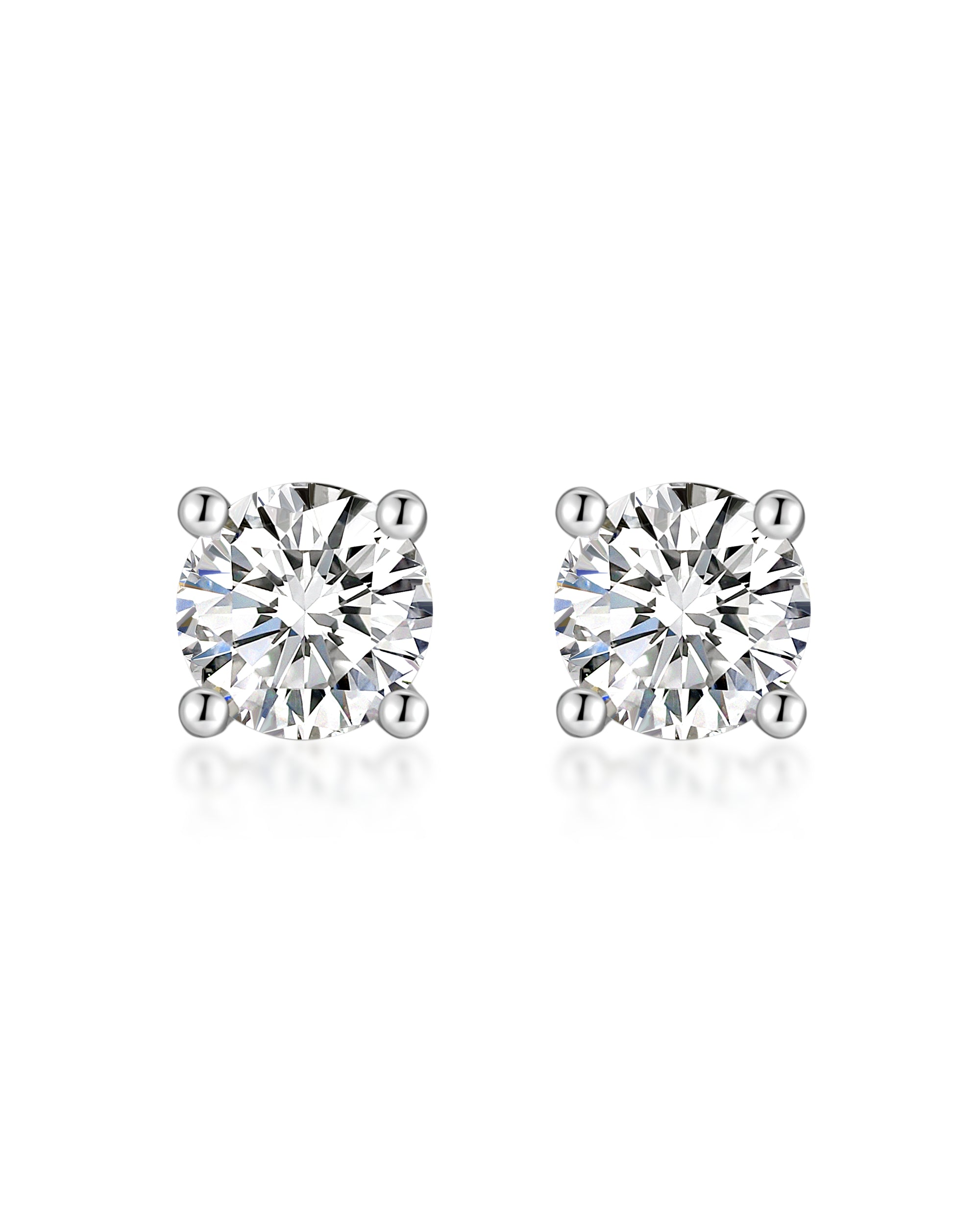 White gold moissanite earrings by Iceman Society