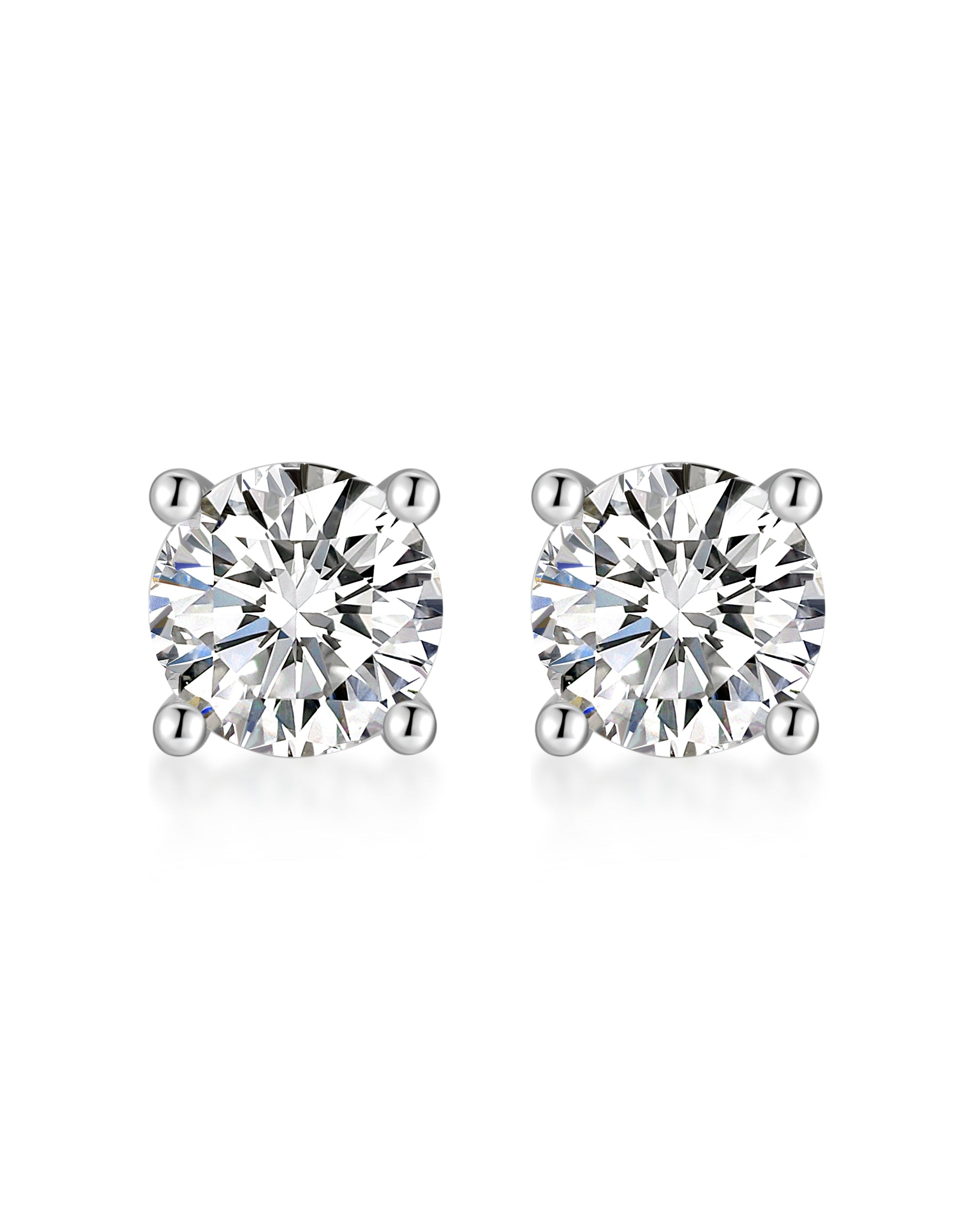 White gold moissanite earrings by Iceman Society