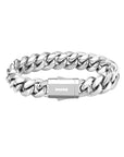 12mm white gold plain cuban bracelet by Iceman Society