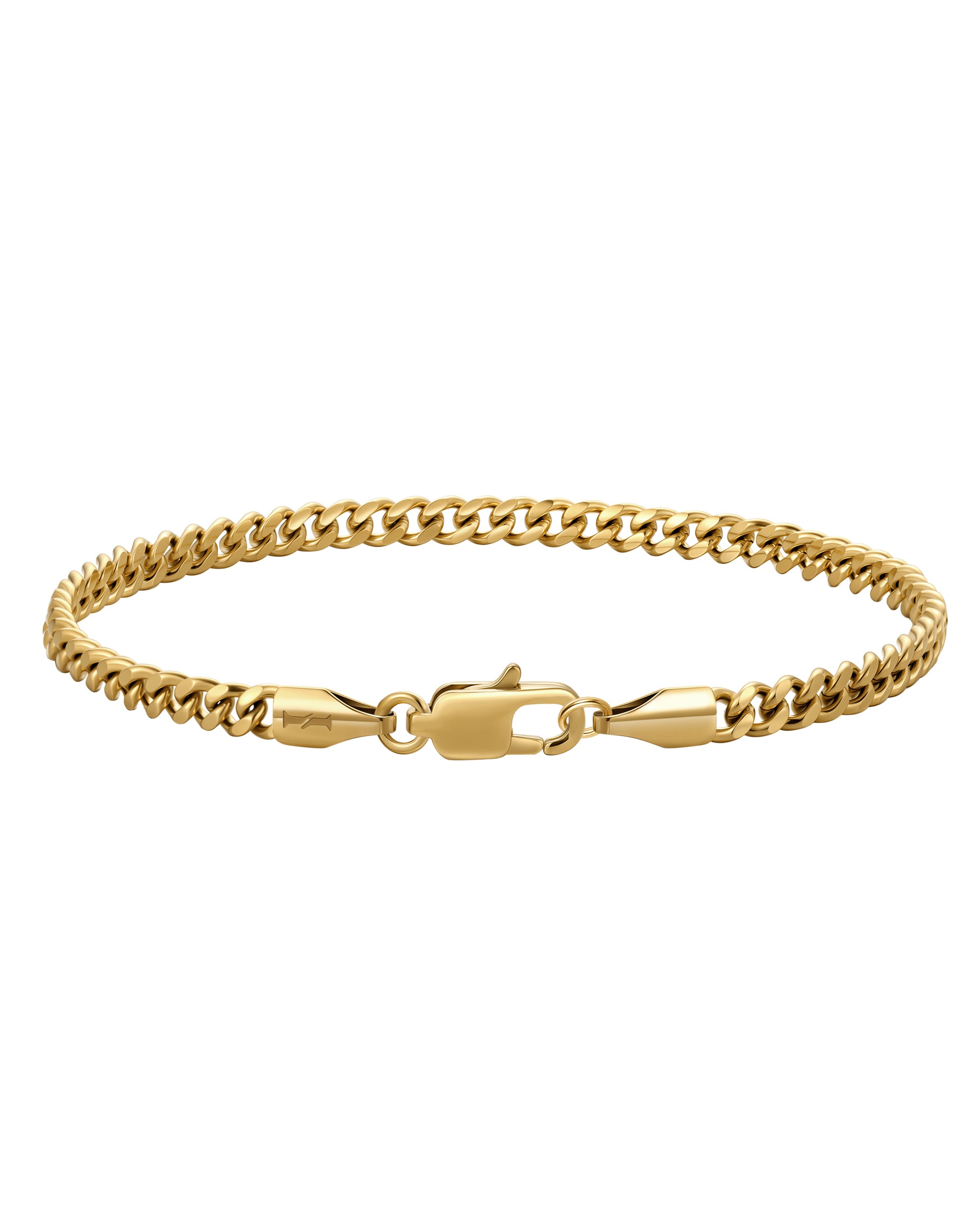 3mm 18k gold plain cuban bracelet by Iceman Society