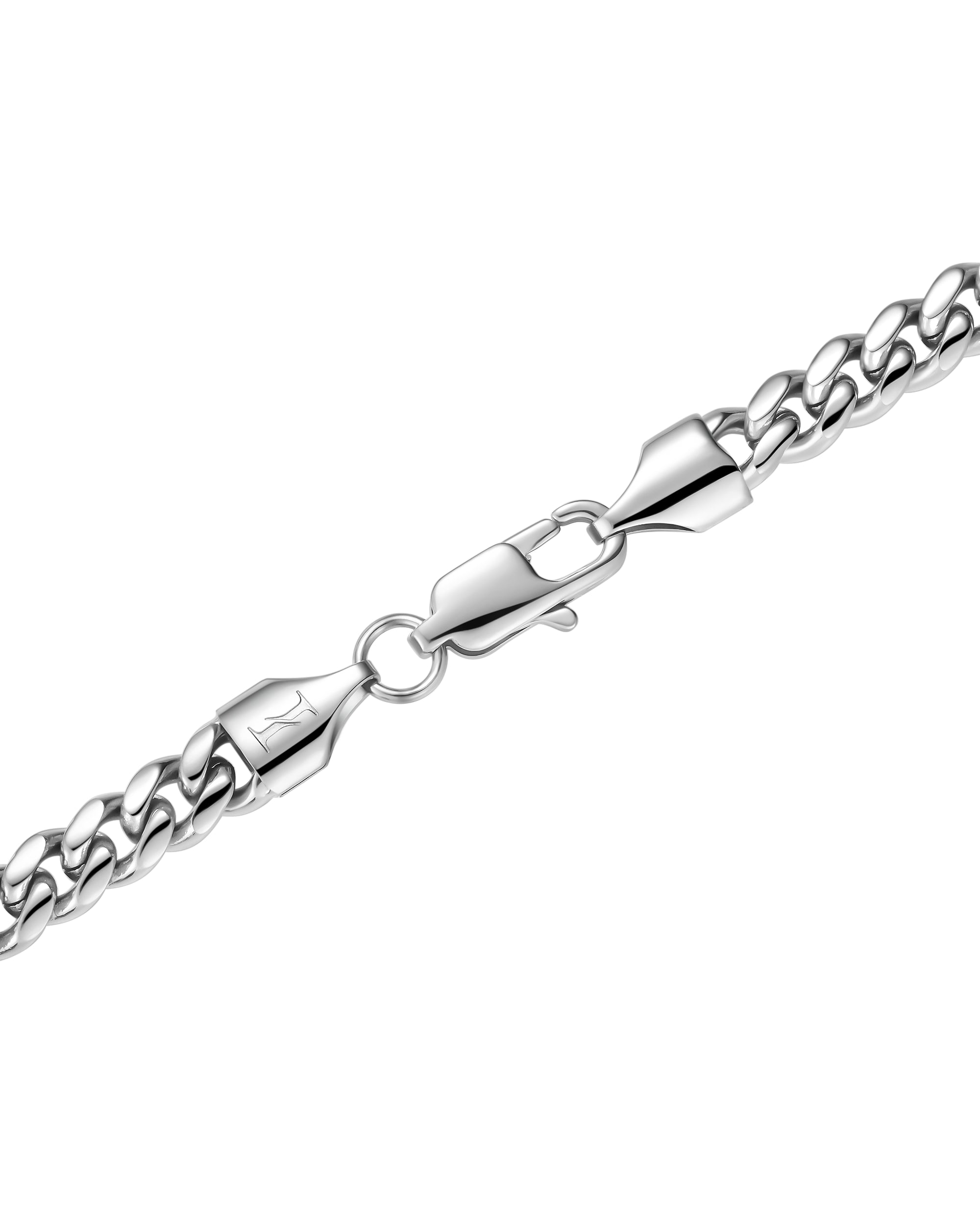 5mm white gold plain cuban necklace by Iceman Society