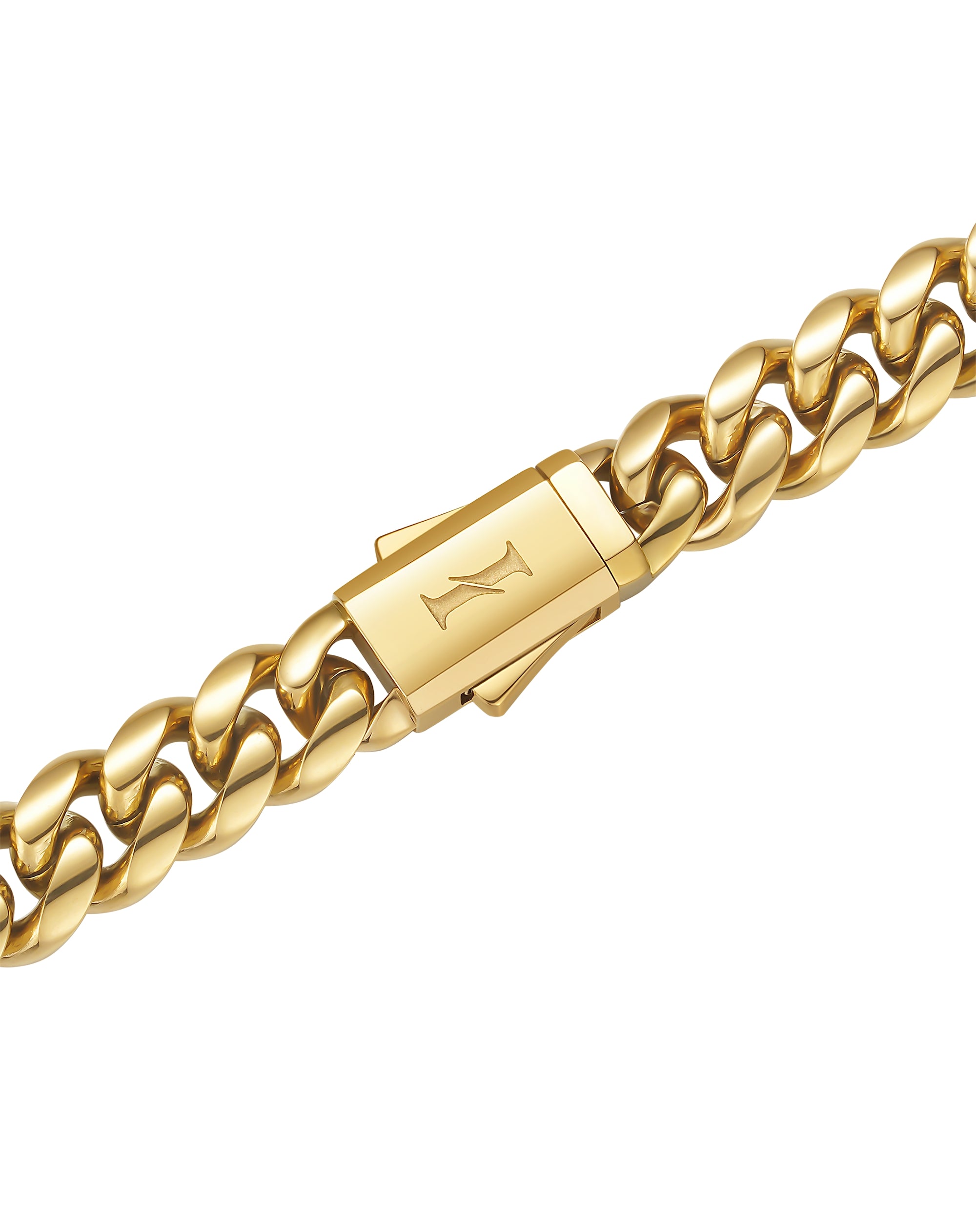 8mm 18k gold plain cuban necklace by Iceman Society